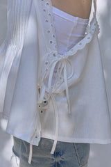 Pintuck Ribbon Bustier [Ivory]