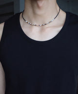 Men’s black beaded necklace_CLEF Note NEC