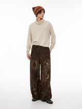 Retro printed loose casual pants