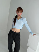 BLACK STRIPE WASHING DENIM PANTS