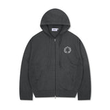 XTK156 Mono Knit Hooded Zip-Up (CHARCOAL)