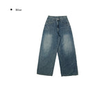 Deron Denim Washing Banding Snap Wide Pants