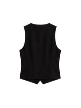 [PRE-FALL] Dana Vintage Button Tailored Vest Black