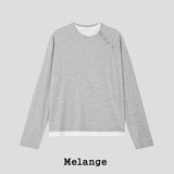 ノッチダイアゴナルボタンレイヤードロングスリーブ