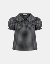 Nela Check Puff Blouse