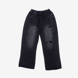 (Unisex) Parchment with open back denim pants