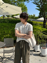 LMN サマーエアークールヘンリーネック半袖Tシャツ (5 colors)