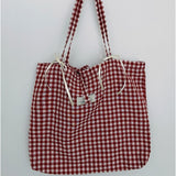 hacey checked ribbon shoulder bag [red]