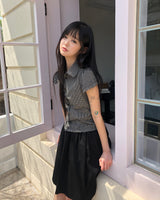 デルダチェックショートスリーブブラウス