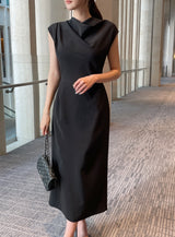 Celia Shirring Turdle Sleeveless Long One Piece