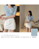 【MADE】Shirring wrap t-shirt