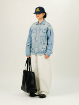 Painting Denim Crop Jacket