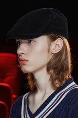 LOGO CORDUROY HUNTING CAP / BLACK