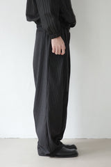 stripe belted slacks