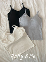 a cap-in cotton sleeveless shirt(3color)