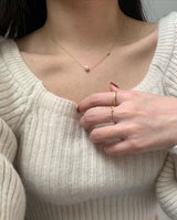 (silver925) Pearl cubic necklace *silver