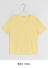 カヤリカラーベーシックレイヤードクロップド半袖Tシャツ