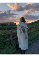 Celebrity toggle checkered long coat