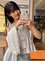 Stripe Flare Sleeveless Blouse (3color)
