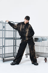 Tie Dye Shirring MA-1 Jumper (BLACK)