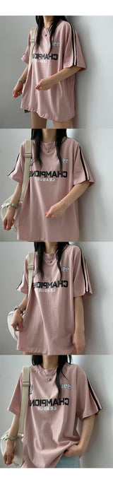 Brring ラグラントラックライン半袖Tシャツ