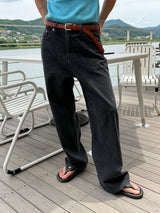 Ocean washed wide denim pants(3color)