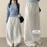 Bloom Embo Flower Banding Wide Pants