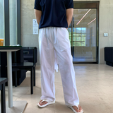 ワンダーアントサマーコットンリネンバンディングワイドパンツ