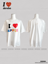 I Love Apple Cotton Oversized Fit Half Sleeve Tee