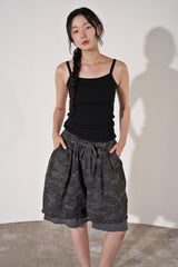 VINTAGE CAMO LAYERED 1/2 PANTS (Charcoal)