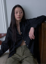 ノア ストライプ シャツ(Black)