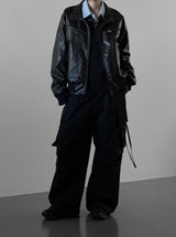 (unisex) Lumiere Overfit Leather Jacket