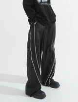 Curve line nylon pants