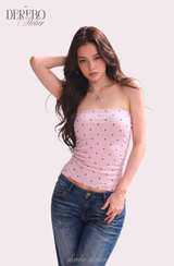 Dot Color Pad Tube Top