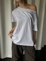 ソフト オフショルダー ルーズ Tシャツ(3color)