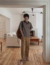 コーククロップストライプスリーブTシャツ
