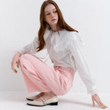 Wide Collar Blouse White
