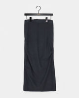 Yurin Shirring Ribbed Long Skirt