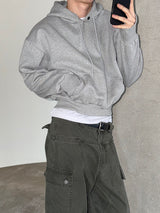 Snap warmer crop hood t-shirts(3color)