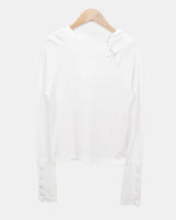 Tooin Diagonal Button Hooded T-Shirt
