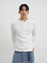 ヘンリーネック長袖Tシャツ 4色