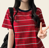 ロビンカラーストライプダンガラ半袖Tシャツ