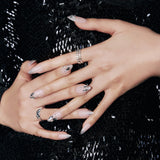 MUZMAK Reusable Glam Design Nail Tip Splash(Round Stiletto)