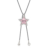 Pop star cubic star choker string necklace