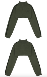 Zipper Crop Knit Bolero
