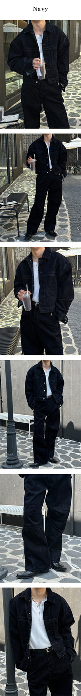 [F/W] Velvet denim crop jacket(2color)