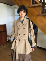Belted trench half coat (2color)