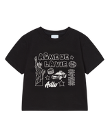 25FW WOMAN NY IMAGE CROP SHORT SLEEVE T-SHIRT BLACK