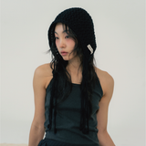 JELLYFISH STRAP BEANIE (BLACK)