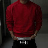 [HFORUS MADE]Layer Shoulder Sweatshirt IN RED